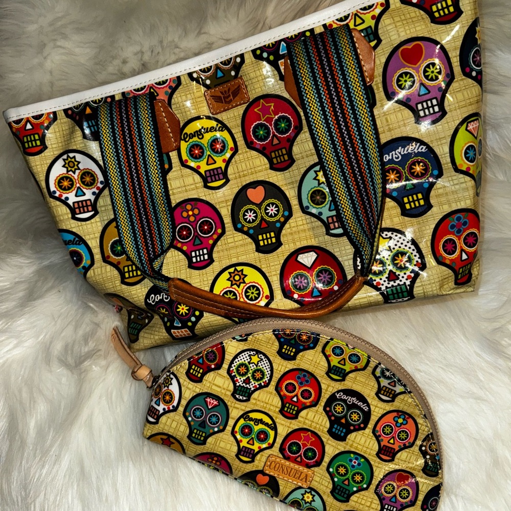 Consuela tote and travel pouch.